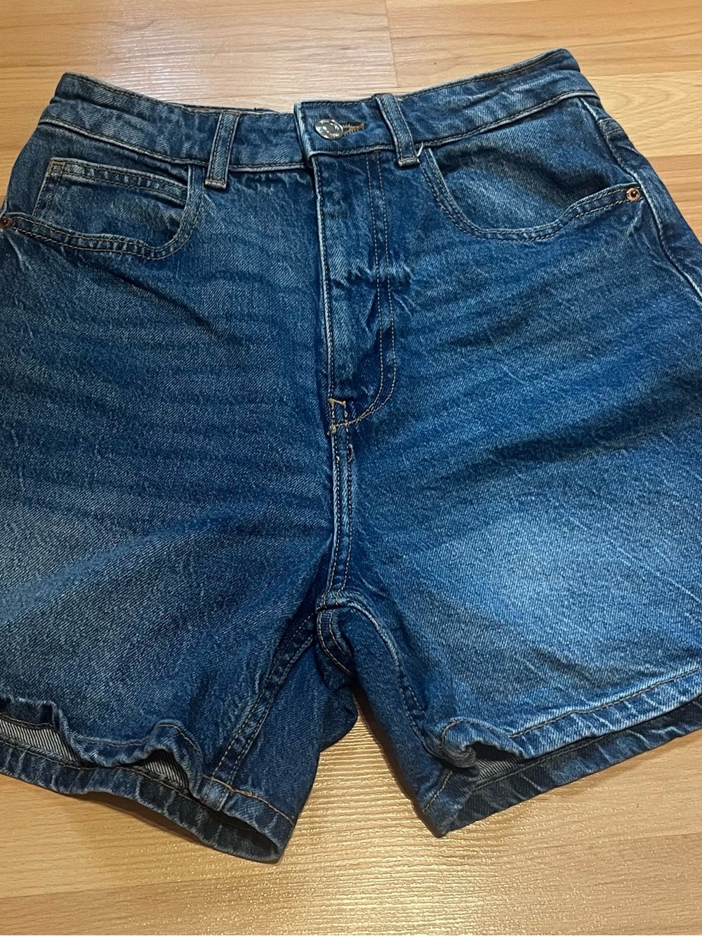 Zara Dark Blue Denim Shorts